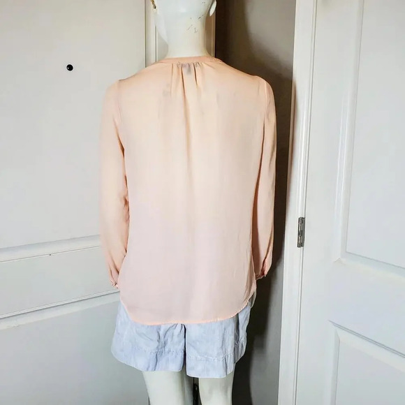 Spense Light Pink Peach Sheer V-Neck Blouse Women's Size Small EUC - Picture 6 of 15